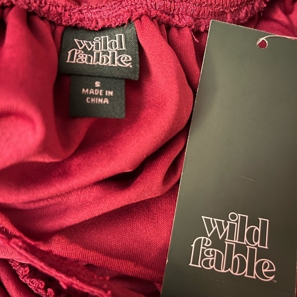 WILD Fable Sleeveless Open Back Ruched Skater Dress Rose with pockets nwt - Picture 3 of 4